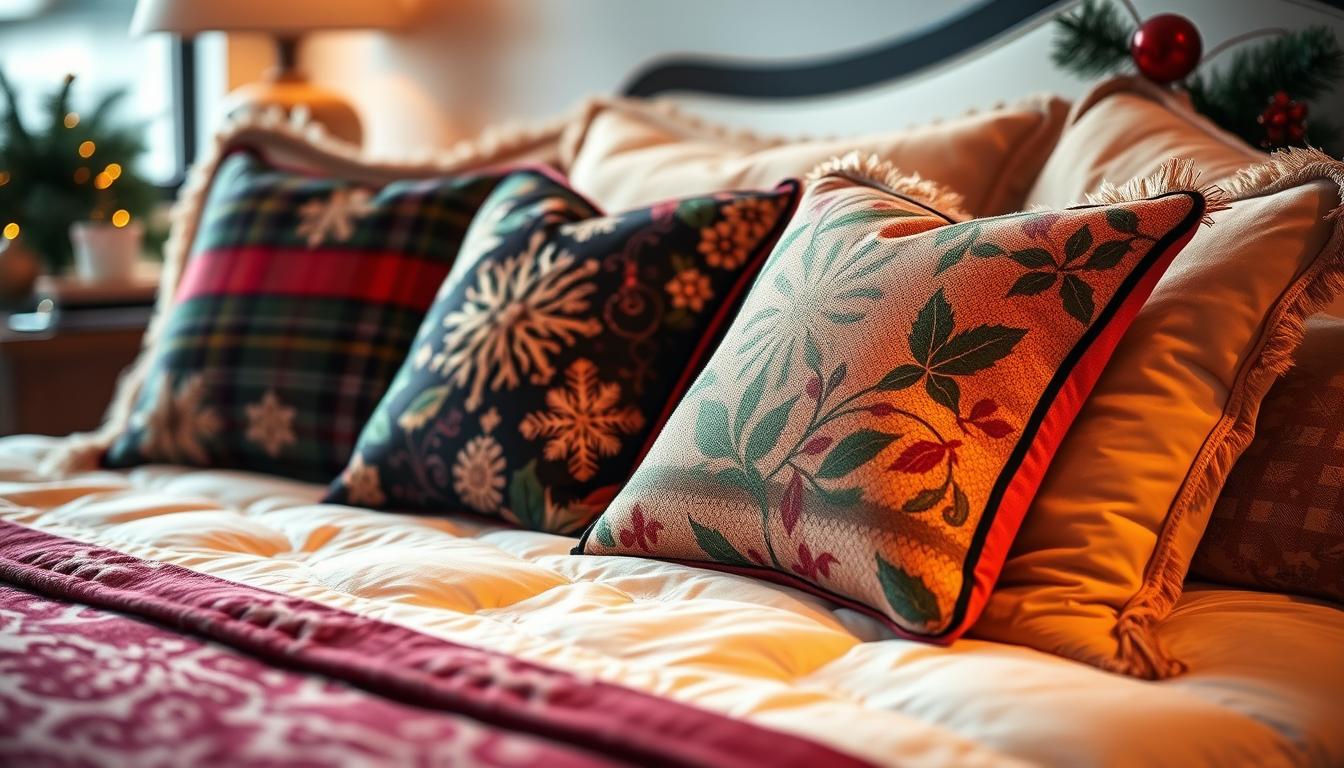 Christmas bedroom throw pillows
