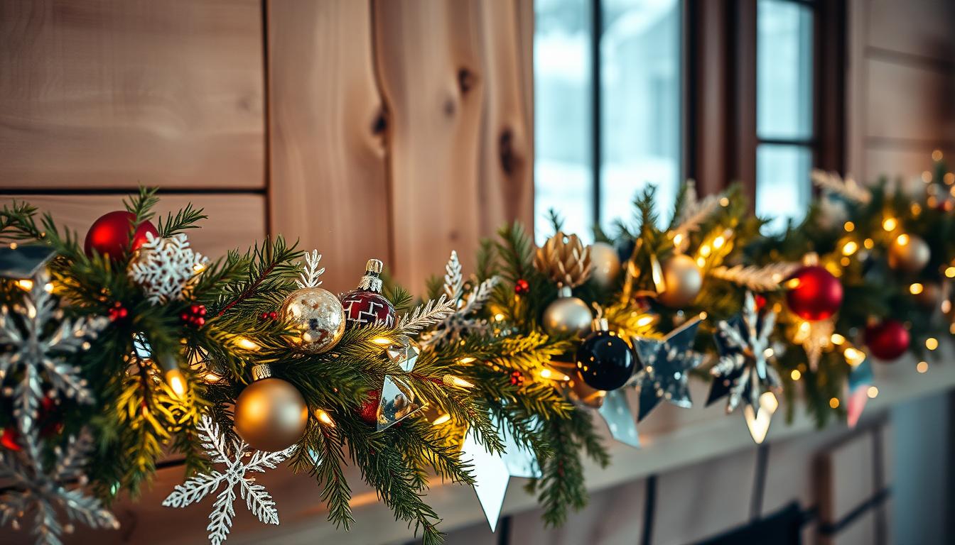 Christmas mirror garland DIY