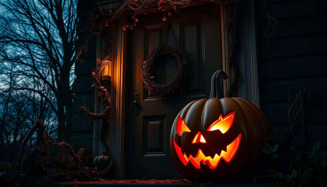 DIY Halloween door decor