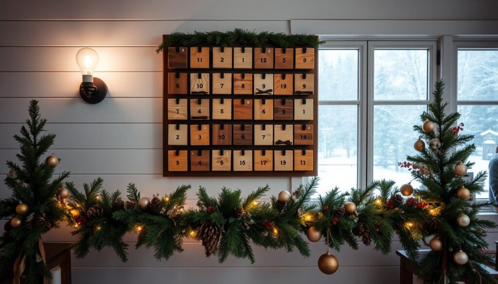 DIY advent calendar wall display