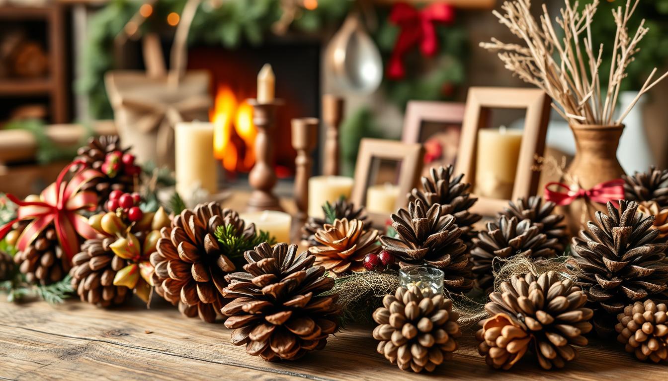 DIY pinecone holiday crafts