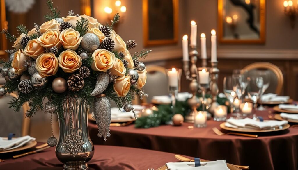 Elegant New Year’s centerpiece