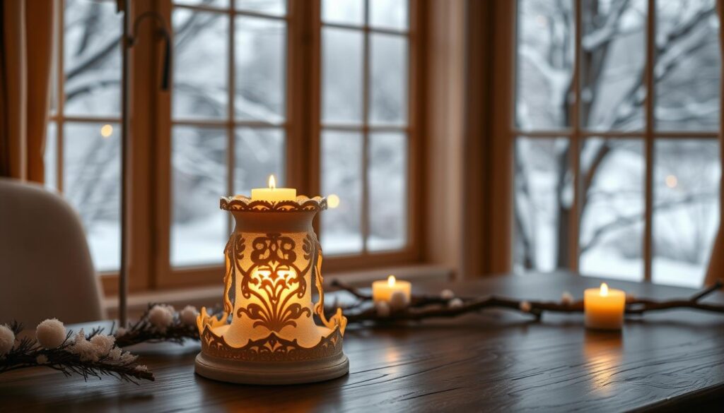 Elegant winter candle holders