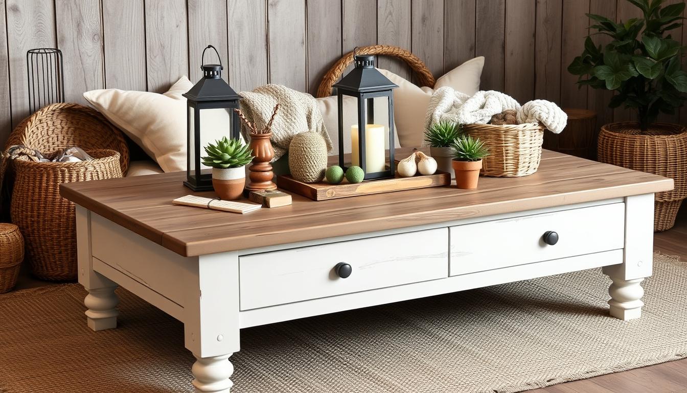 Farmhouse coffee table decorating tips