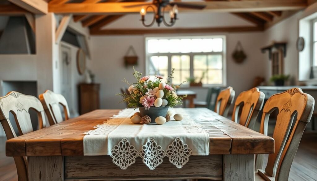Farmhouse-style Easter table