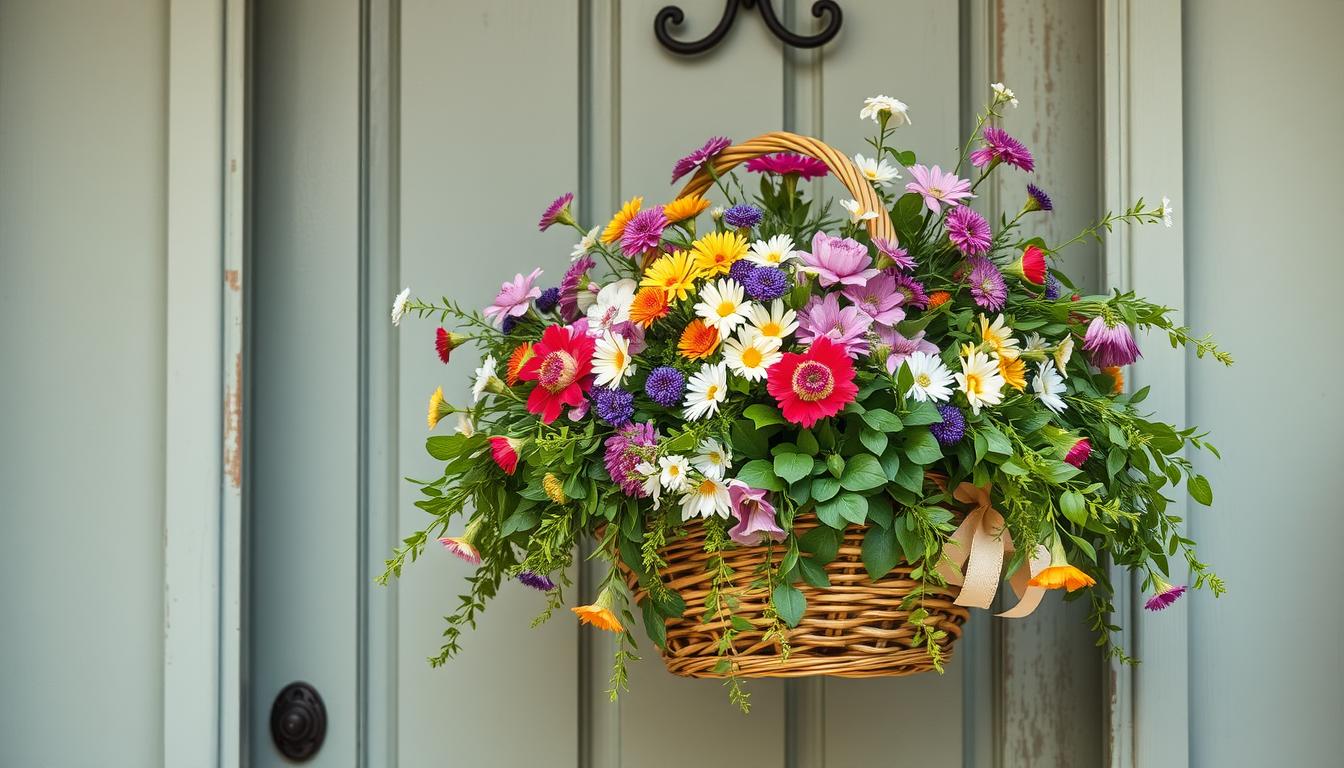 Front door basket decor ideas