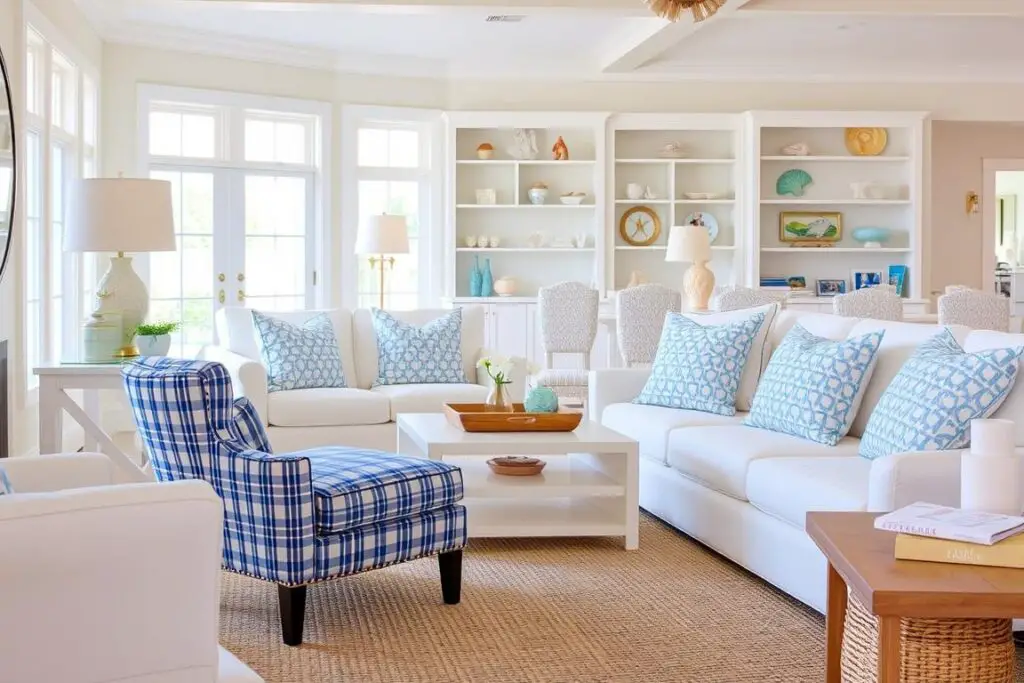 HULALA HOME Modern Accent Chair in a coastal-themed living room with white furniture and natural accents HULALA HOME Modern Accent Chair in a coastal-themed living room with white furniture and natural accents