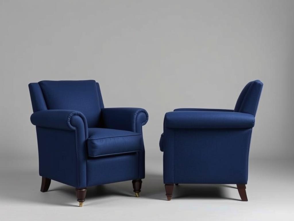 Lifestyle Solutions Lexington Armchair in navy blue with classic rolled arms and tailored upholstery Lifestyle Solutions Lexington Armchair in navy blue with classic rolled arms and tailored upholstery