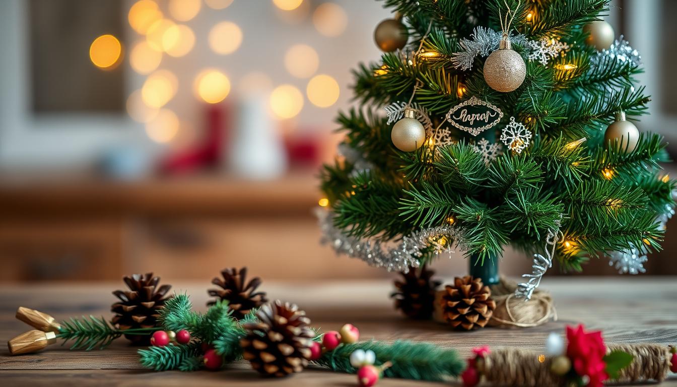 Mini tabletop Christmas tree decor