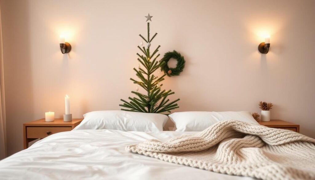 Minimal Christmas bedroom decor