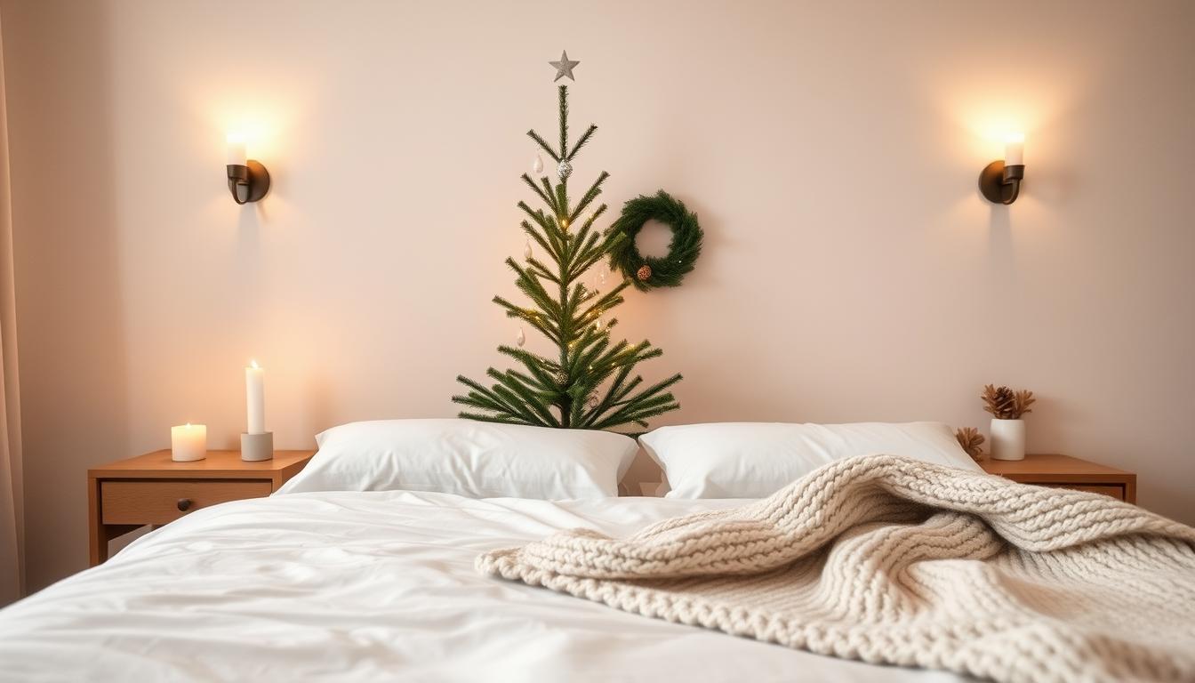 Minimal Christmas bedroom decor