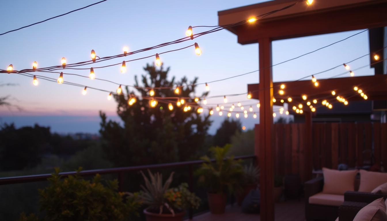 Outdoor string lights for patios