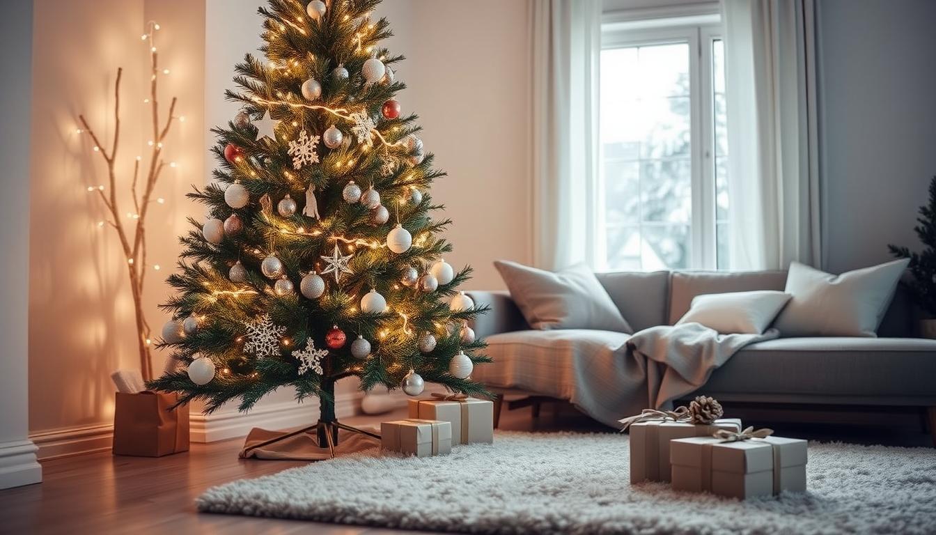 Small-space Christmas tree styling