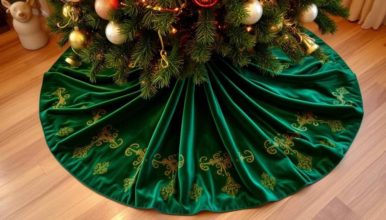 Velvet Christmas tree skirt ideas