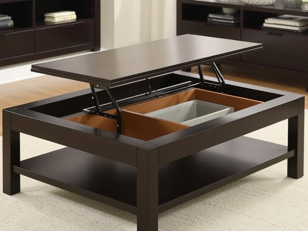 WLIVE 39-inch Lift Top Coffee Table in espresso finish with hidden storage compartment and shelf WLIVE 39-inch Lift Top Coffee Table in espresso finish with hidden storage compartment and shelf