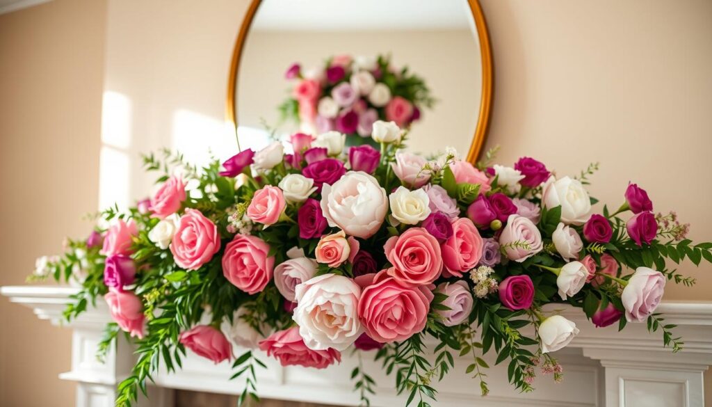 floral arrangements for stylish mantel decor