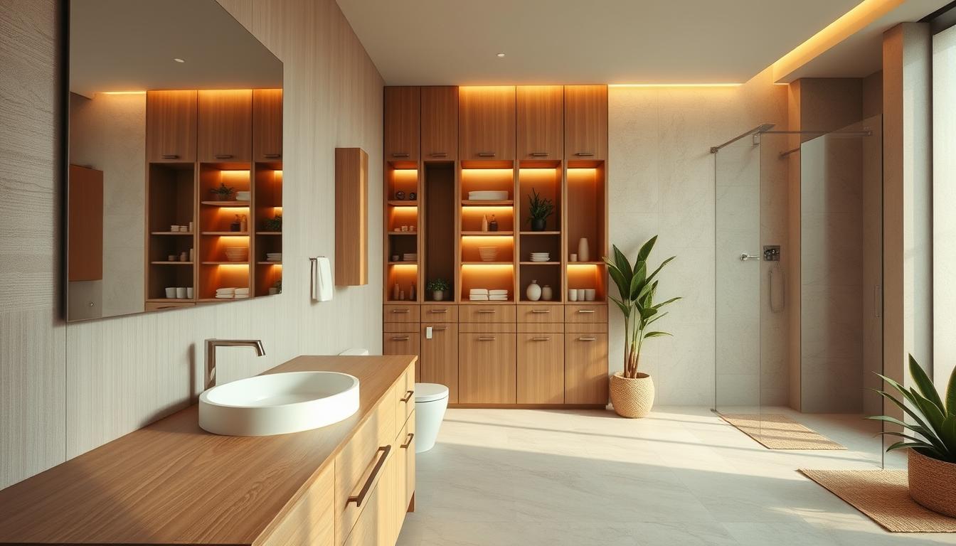 elegant bathroom storage